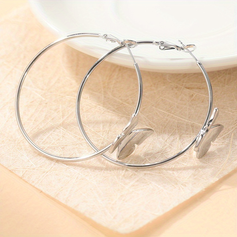 Bohemian Style Butterfly Hoop Earrings Women's Jewelry Gift